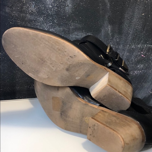 Yoki Leather Ankle Open Side Buckle Flat Booties - Picture 5 of 7